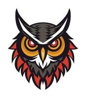 Decorative Owl Kaleidoscopic multicolored vector clip art illustration
