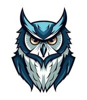 A wise and mysterious owl vector clip art illustration, symbolizing knowledge and intuition, perfect for educational materials and spiritual designs