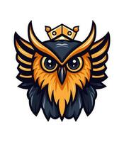 A wise and mysterious owl vector clip art illustration, symbolizing knowledge and intuition, perfect for educational materials and spiritual designs