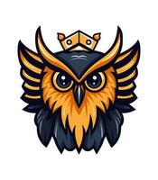 A wise and mysterious owl vector clip art illustration, symbolizing knowledge and intuition, perfect for educational materials and spiritual designs