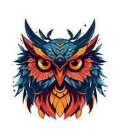 A wise and mysterious owl vector clip art illustration, symbolizing knowledge and intuition, perfect for educational materials and spiritual designs