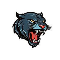 Howling Panther head vector clip art illustration