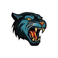 Howling Panther head vector clip art illustration