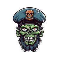 piratas cráneo zombi cabeza vector acortar Arte ilustración