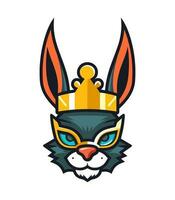 An iconic and recognizable rabbit mascot logo vector clip art illustration, representing agility and quickness, suitable for sports team logos, mascots, and athletic themed designs