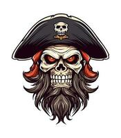 piratas cráneo zombi cabeza vector acortar Arte ilustración