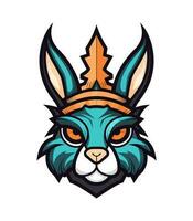 un icónico y reconocible Conejo mascota logo vector acortar Arte ilustración, representando agilidad y rapidez, adecuado para Deportes equipo logotipos, mascotas, y atlético temática diseños