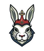 An iconic and recognizable rabbit mascot logo vector clip art illustration, representing agility and quickness, suitable for sports team logos, mascots, and athletic themed designs