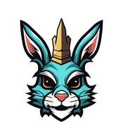 rabbit mascot logo vector clip art illustration