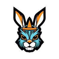 An intricately detailed rabbit mascot logo vector clip art illustration, showcasing the rabbit's adorable features and lively personality, ideal for animal themed logos and children's products