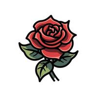 romantic roses flower vector logo clip art illustration