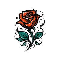 romantic roses flower vector logo clip art illustration