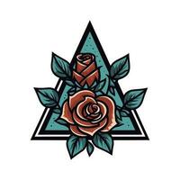 romántico rosas flor vector logo acortar Arte ilustración