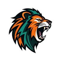 howling lion logo vector clip art illustration