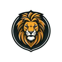 poderoso león mascota logo vector acortar Arte ilustración, representando fuerza y dominio, Perfecto para Deportes equipos y negrita marca