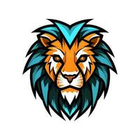 poderoso león mascota logo vector acortar Arte ilustración, representando fuerza y dominio, Perfecto para Deportes equipos y negrita marca