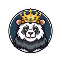 panda wearing a crown vector clip art illustration