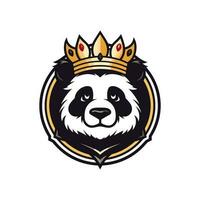 panda wearing a crown vector clip art illustration