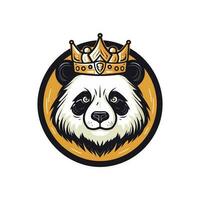 panda wearing a crown vector clip art illustration