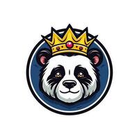 panda wearing a crown vector clip art illustration