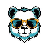 panda wearing sunglasses vector clip art illustration