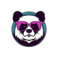 panda wearing sunglasses vector clip art illustration