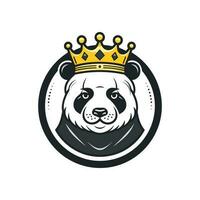 panda wearing a crown vector clip art illustration
