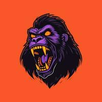 A majestic and powerful gorilla wearing a crown vector clip art illustration, combining strength with regal authority, perfect for bold and commanding branding