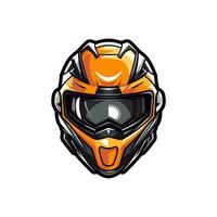 Motocross logo helmet vector clip art illustration