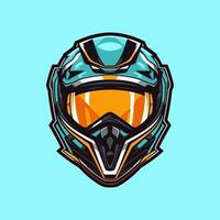 Motocross logo helmet vector clip art illustration