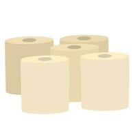 Toilet Paper Rolls. Bathroom accessories, WC. Cartoon vector illustration isolated on white background