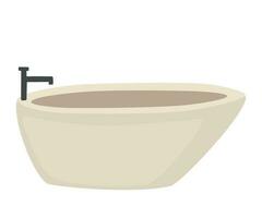 Modern bathtub is isolated on a white background. Element for a designer bathroom. Vector illustration