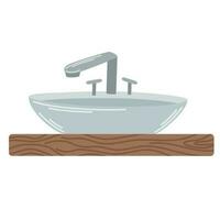 Modern Home sink. Furniture for the toilet, bathroom and kitchen. Vector illustration in flat style isolated on white background