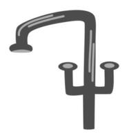 Faucet. Water mixer. Kitchen or bathroom element. Vector illustration in flat style isolated on white background