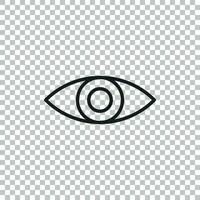 Simple eye icon vector. Eyesight pictogram in flat style. vector