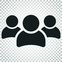 Group of people vector icon. Persons icon illustration. Simple business concept pictogram on isolated background.