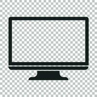 Computer vector illustration. Monitor flat icon. Tv symbol.