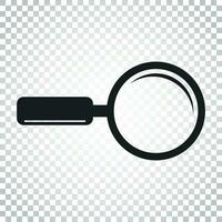 Loupe icon vector. Magnifier in flat style. Search sign concept. Simple business concept pictogram on isolated background. vector