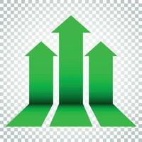 Arrow growing graph vector icon. Progress arrow grow sign illustration. Business concept simple flat pictogram on isolated background.
