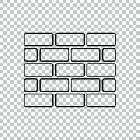 Wall brick icon in flat style isolated on isolated background. Wall symbol illustration in line style. vector