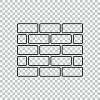 Wall brick icon in flat style isolated on isolated background. Wall symbol illustration in line style. vector