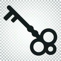 Key vector icon. Key flat illustration. Simple business concept pictogram on isolated background.