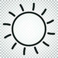 Sun icon vector illustration. Sun with ray symbol. Simple business concept pictogram on isolated background.