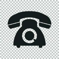 Phone vector icon. Old vintage telephone symbol illustration.