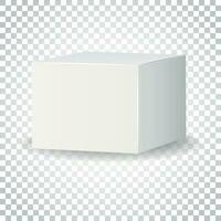 blanco blanco caja de cartón 3d caja icono. caja paquete Bosquejo vector ilustración. sencillo negocio concepto pictograma en aislado antecedentes.