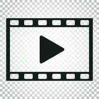 Play icon vector. Play video illustration in flat style. Simple business concept pictogram on isolated background. vector