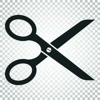 Scissors flat icon. Scissor vector illustration. Simple business concept pictogram on isolated background.