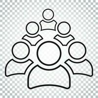 grupo de personas vector icono en línea estilo. personas icono ilustración. sencillo negocio concepto pictograma en aislado antecedentes.