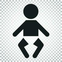 Baby vector icon. Child flat illustration. Business concept simple flat pictogram on isolated background.