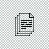 Document icon vector illustration. Paper sheet simple pictogram.